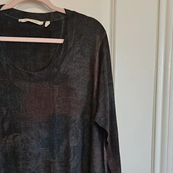 Soft Surroundings Green Brown Floral Tunic Sweater Women's Size 1X - Picture 5 of 10